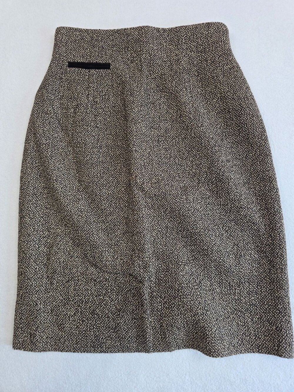 Dana Buchman Petite 2P Pencil Skirt Wool Blend Brown Tweed Textured